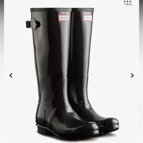 Hunter Shoes Hunter Womens Tall Back Adjustable Gloss Rain Boots In